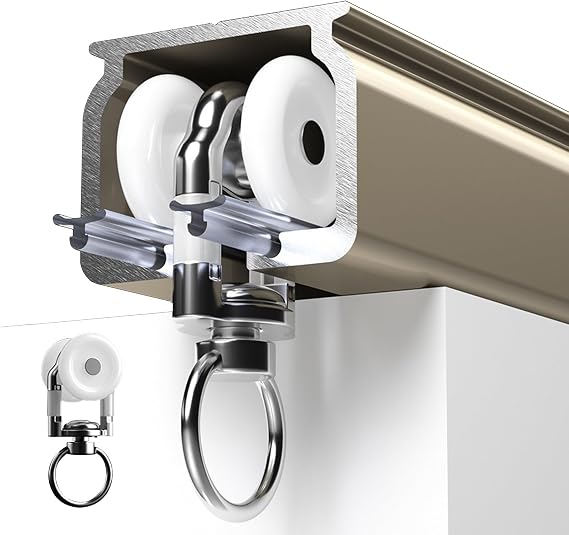 Curtain Tracks, Sturdy Aluminium Curtain Tracks for Privacy, Curtain Tracks In Sizes From 0.5 M to 8 M, Living Room Curtain Tracks, Shower Ceiling Track Systems(1m(3.3ft))