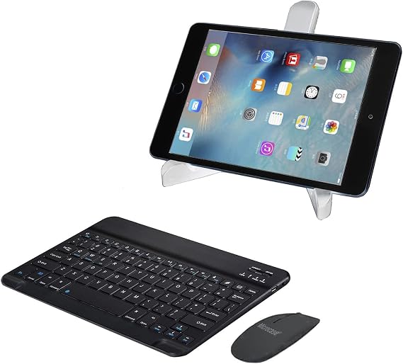 Microcase iPad 9.Generation 10.2 inch 2021 Bluetooth Keyboard and Mouse (TR Sticker) + Tablet Stand -AL2765