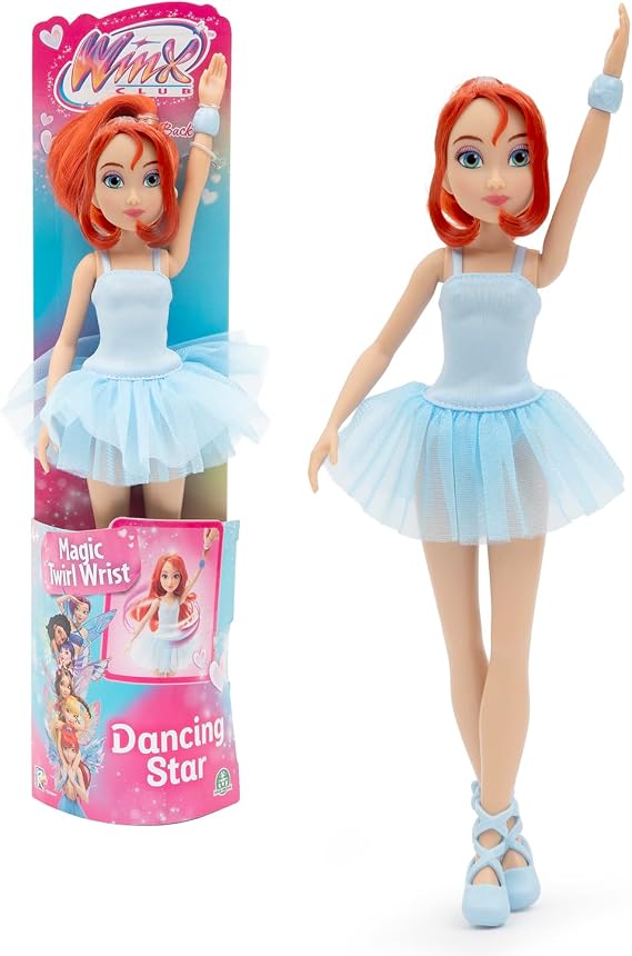 Winx Club Bloom Ballerina Doll 27 cm, Articulated Dancing Star with Spinning Wrist Action, Ballet Outfit &amp; Removable Shoes, Poseable Toy for Girls &amp; Boys Age 3+