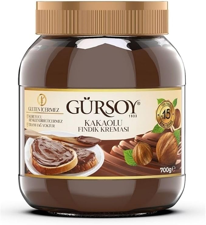 Gürsoy Kakaolu Fındık Kreması Cam Kavanoz 700 G x 2 Adet