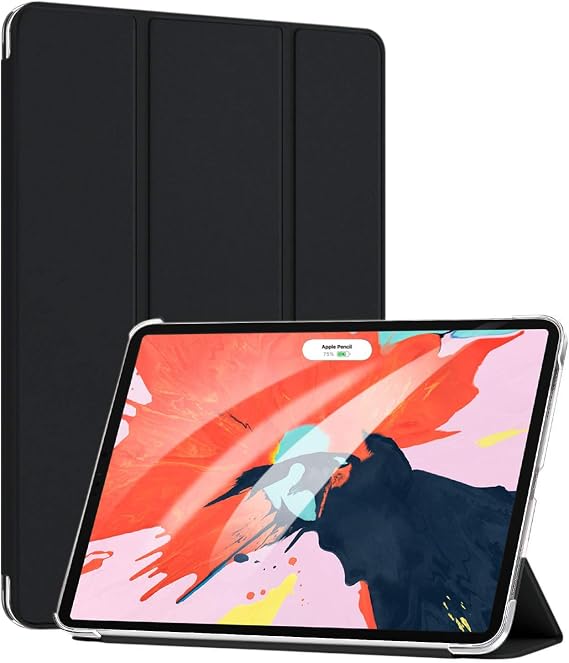 Microsonic Apple iPad Pro 12.9'' 2018 (A1876-A2014-A1895-A1983) için Kılıf Smart Case ve arka Kapak Siyah [iPad Pro 12.9 2018 ile Uyumlu Kılıf - Siyah]