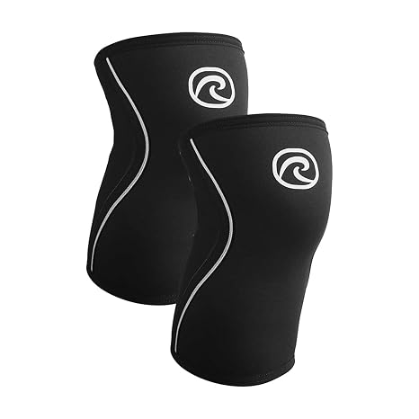 Rehband RX Knee Sleeves 5mm Neoprene (Pair), Knee Support for Weightlifting, Powerlifting, CrossFit & Gym, Unisex