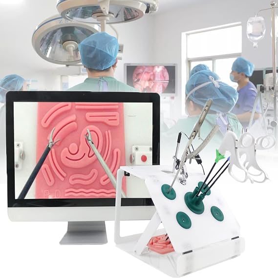Laparoscopic Simulator,Laparoscopic Simulator Trainer Medical Students Practice,Special Laparoscopic Surgery Simulation Exercise Equipment Package for Medical Students,Green