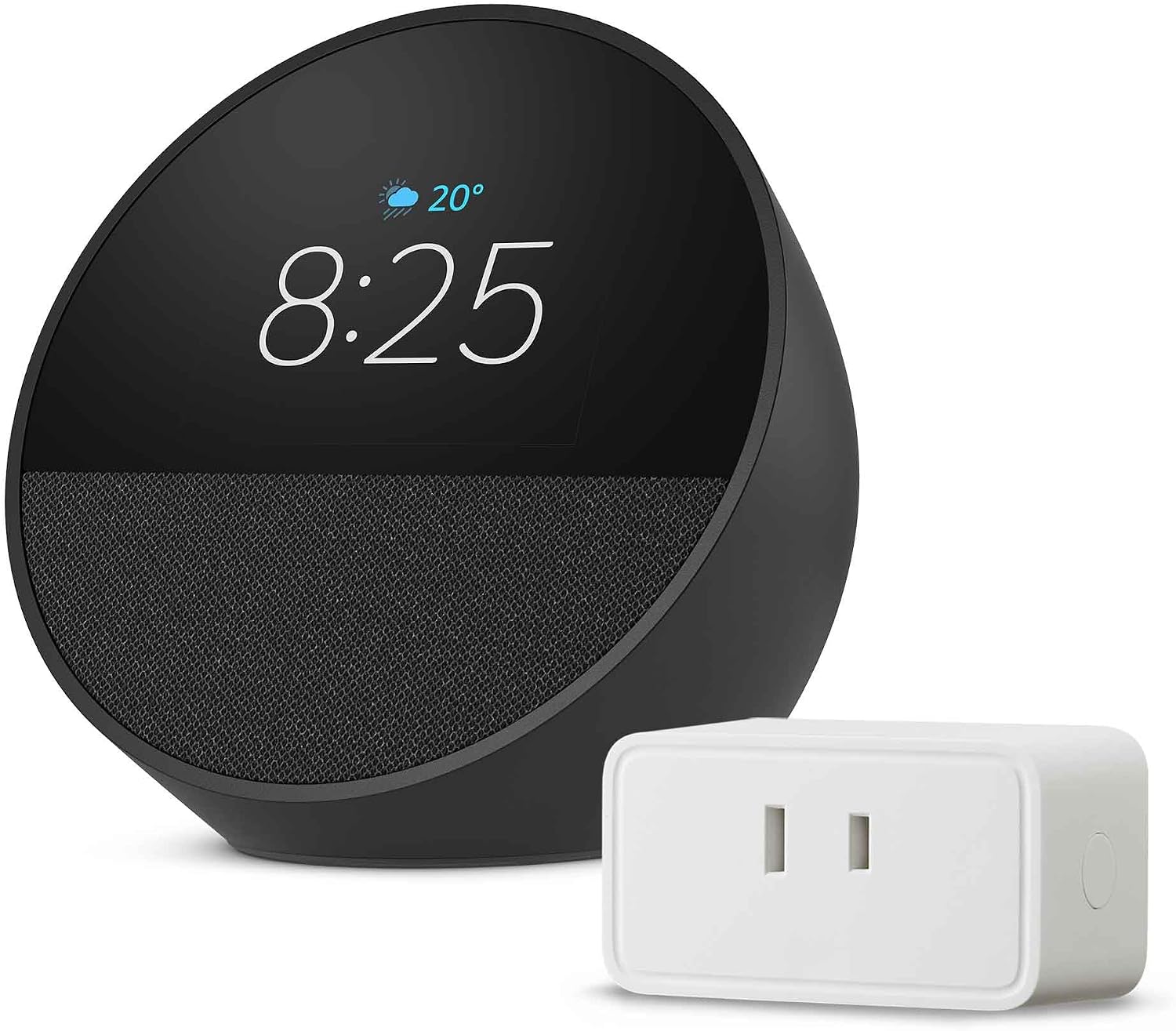 Echo Spot Black + Amazon Basic Smart Plug