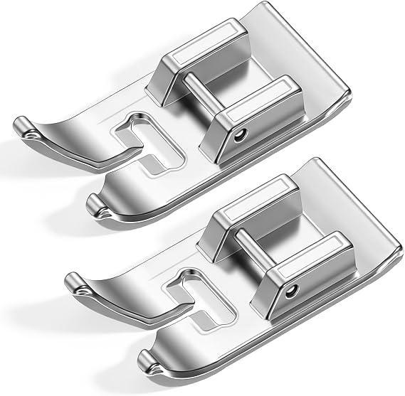 2 Pcs Universal Sewing Machine Presser Feet, Snap on, Zig Zag, Straight Stitch Sewing Machine Presser Foot Replacement Compatible with Singer, Brother, Toyota Sew Machines