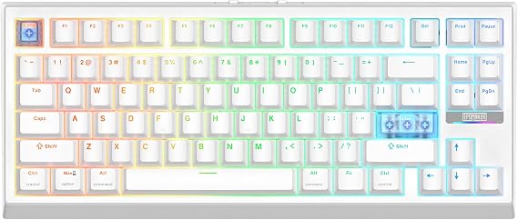 EPOMAKER G84 HE Tri-Mode Hall Effect Gaming Keyboard for PC/Mac (White)