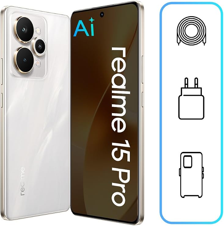 realme 15 Pro 5G Smartphone (12GB RAM, 256GB Storage) | 6.8" 144Hz OLED Display | Snapdragon 7 Gen 4 | 50MP OIS Camera | 7000mAh | 80W Fast Charging | Android 15 | 12m (Flowing Silver)