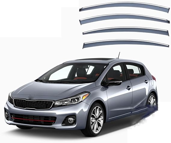 4 Pcs Wind Deflectors for KIA Cerato Hatchback MK3-YD 2012-2016 2017 2018, Car Window Wind Deflector Visor Rain Smoke Guards Stick-On Car Accessories