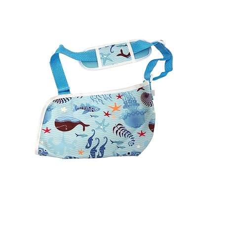 Arm Sling for Kids,Comfortable Kids Padded Sling,Adjustable Support for Children,Child Arm Sl ing for Arm,Wrist,Collarbone,Shoulder & Elbow Support,Fits both left and right hands seamlessly(Blue,S)