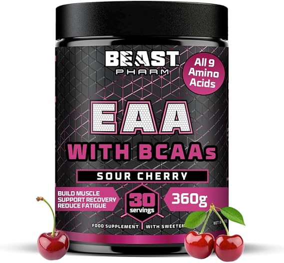 Beast Pharm EAA Essential Amino Acids BCAA Powder 30 Servings Sour Cherry