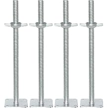 Adjusted Scaffolding Leveling Jack 24 Inch, Galvanized Solid Stem Screw Jack with Base Plate for Stable Support - 4 Pack for Construction, Staging & Heavy Equipment