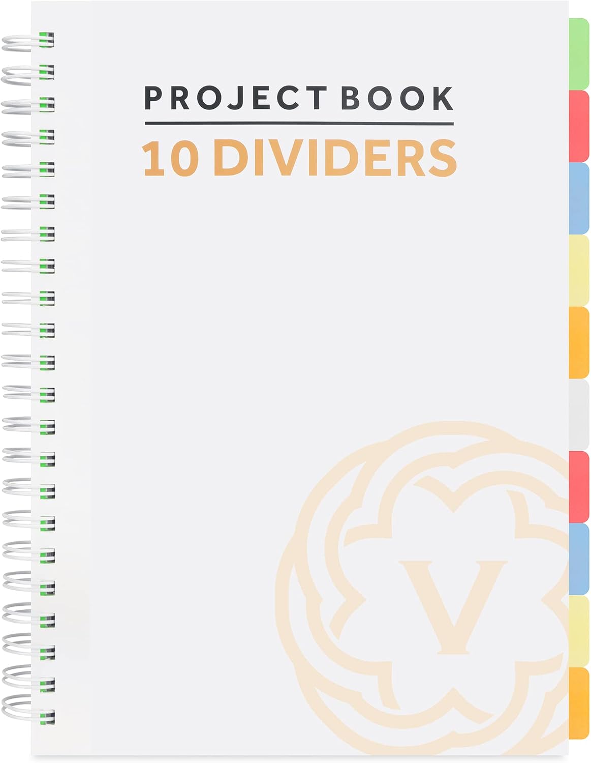 VABE UK A4 Translucent Project Notebook with 10 Dividers - 300 Pages journal 150 sheets - 100gsm lined Paper - Thick Matte Laminated Cover a4 notepadWHITE