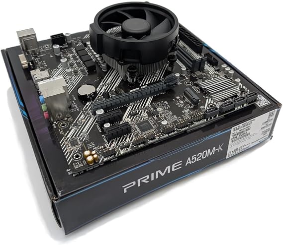 Ryzen 7 5700X 3.4GHz (Turbo 4.6GHz) 8 Core 16 Thread CPU, Prime A520M-K Motherboard Pre-Built Bundle NO RAM
