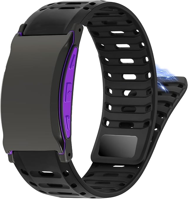 Lamshaw Compatible for Shock Clock Max Bands, Quick Release New Sweat-Proof Sport Silicone, Breathable Unisex Strap Compatible for Pavlok Shock Clock 3, Max
