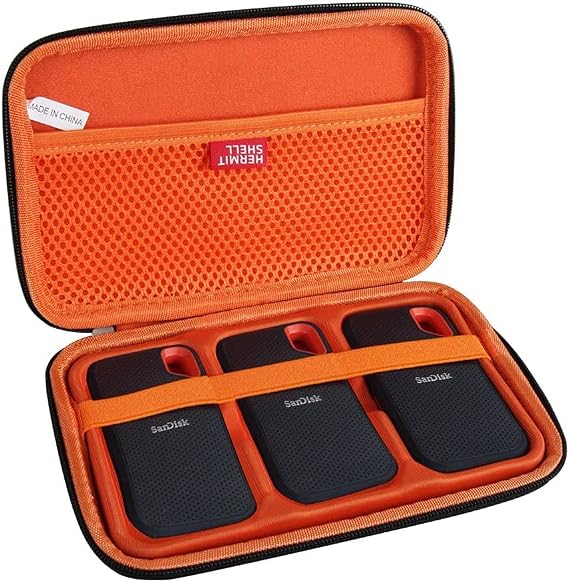 Hermitshell Hard Travel Case for SanDisk 500GB / 250GB / 1TB / 2TB Extreme Portable SSD (Case for 3 Hard Drives)