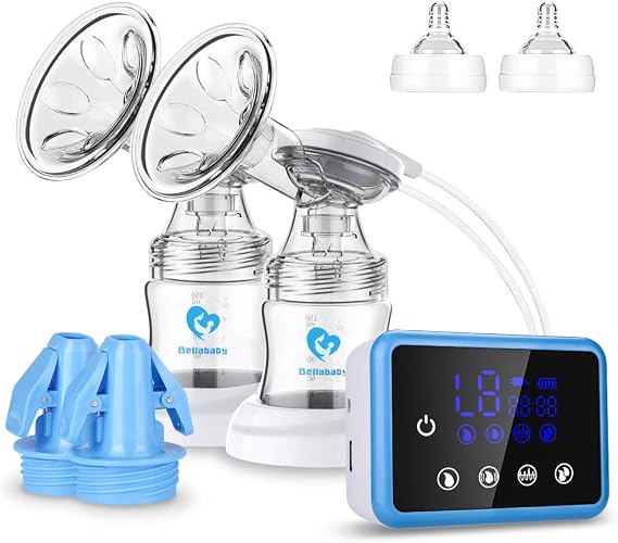 Bellababy Electric Breast Pump, Double Pump, BPA Free, Breast Milk Storage Bags, 10 Pieces, Japanese Instruction Manual Included