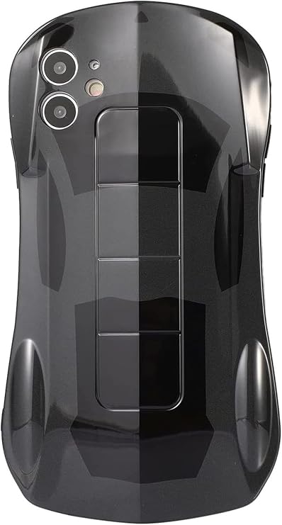 携帯電話ケース iPhone 12 mini用 メンズ ボーイズ クールな電話ケース 3D カートゥーン カーシェイプ TPU ソフトバンパーケース iPhone 12 mini対応 女性用 女の子用 ブラック