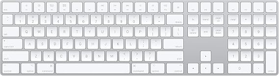 WhitePoplar Wired Computer Keyboard with Numeric Keypad - Silent-Touch Chiclet Keyboard - Ergonomic, Comfortable - USB Plug-and-Connectivity, LED Indicators