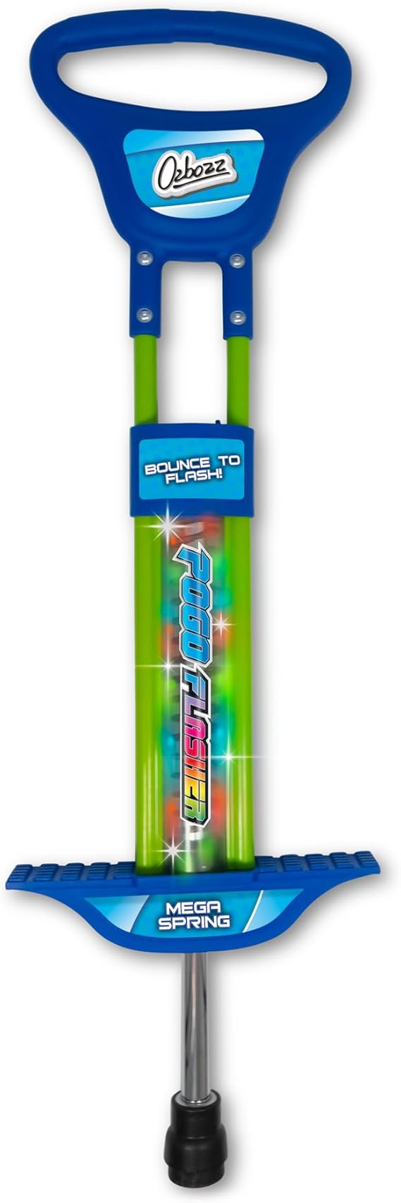 OzBozz Go Light Up Pogo Stick - Blue - Great, Kid Sized 89cm Tall