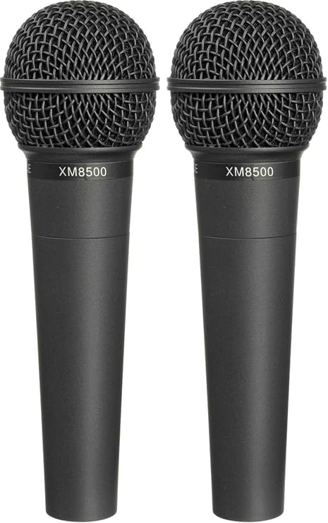 Behringer XM8500 Dynamic Vocal Microphone with XLR Connector, Cardioid Pickup for Studio Recording & Live Performance on Stage, Podcasting, Streaming (Pack of 2)