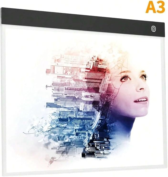 A3 Led Işıklı Çizim Tableti Led Çizim Kopyalama Tableti Eskiz Anime Portre Grafik Çizim 3Mod Beyaz