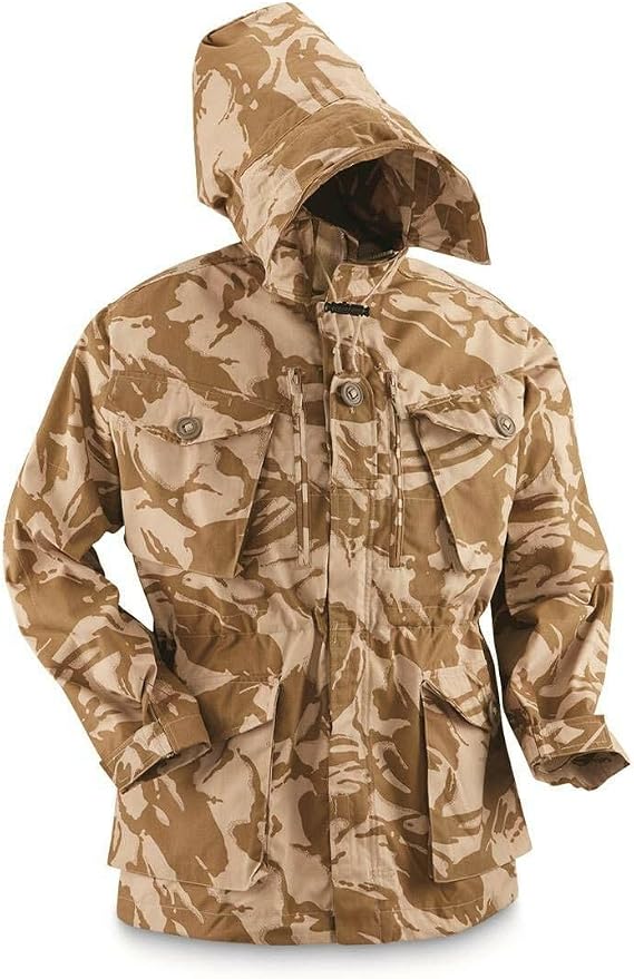 Original British Army Combat Desert Jacket Hoodie Smock Windproof New, Multicolor, XL regular 44"-46"