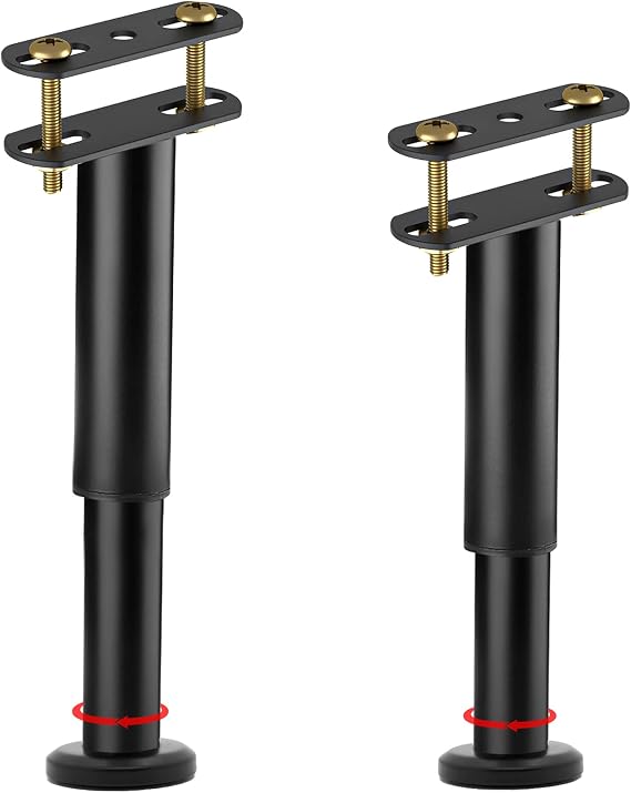 Bed Legs, 2-Pack Adjustable Metal Bed Support Leg, 18-30 cm, Large Bases