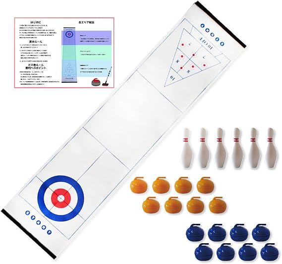 TJQ Curling Board Game Toy, Party Game, Japanese Instruction Manual Included, Battle Game, Game Game, Tabletop, Family