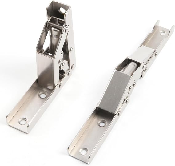 4 Pack 90 Degree Folding Hinge Bracket, Cabinet Hinges for Pull Down Shelf