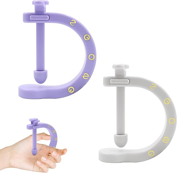 2Pcs Adjustable Acupressure Tool Clip, Acupuncture Manual Massage Tools with Fixed Clip, Portable Pressure Point Massage Tool for Hand Foot Ear Fatigue Relief (Gray & Purple)