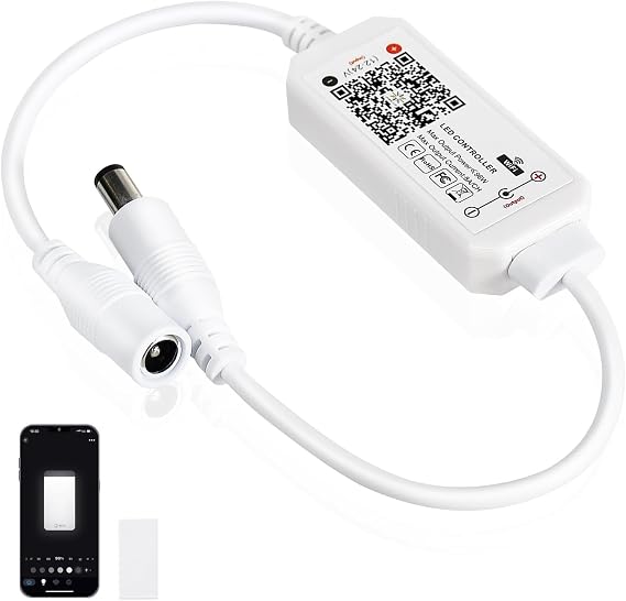 Warm White LED Strip Dimmer Controller, 12V-24V WiFi APP Voice Control [Energy Class F]