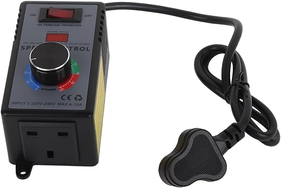 AC Motor Speed Controller, LCD Display Variable Voltage Regulator with 18A Max Current Overload Protection Knob Control for Fans Tools PC Housing 1 Pack