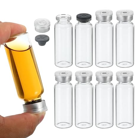 30ml Sample Vials 8 Pack - Borosilicate Glass Pre-Sterilized Leak-Proof(Transparent,30ml)