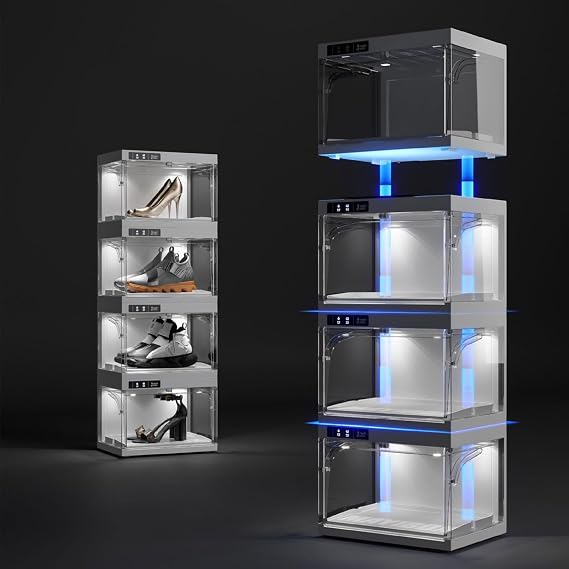 LED Shoe Boxes Transparent Plastic eaker Display Stackable Footwear Perfect for Shoes Sto and Display Ideal for eaker Enthusiasts