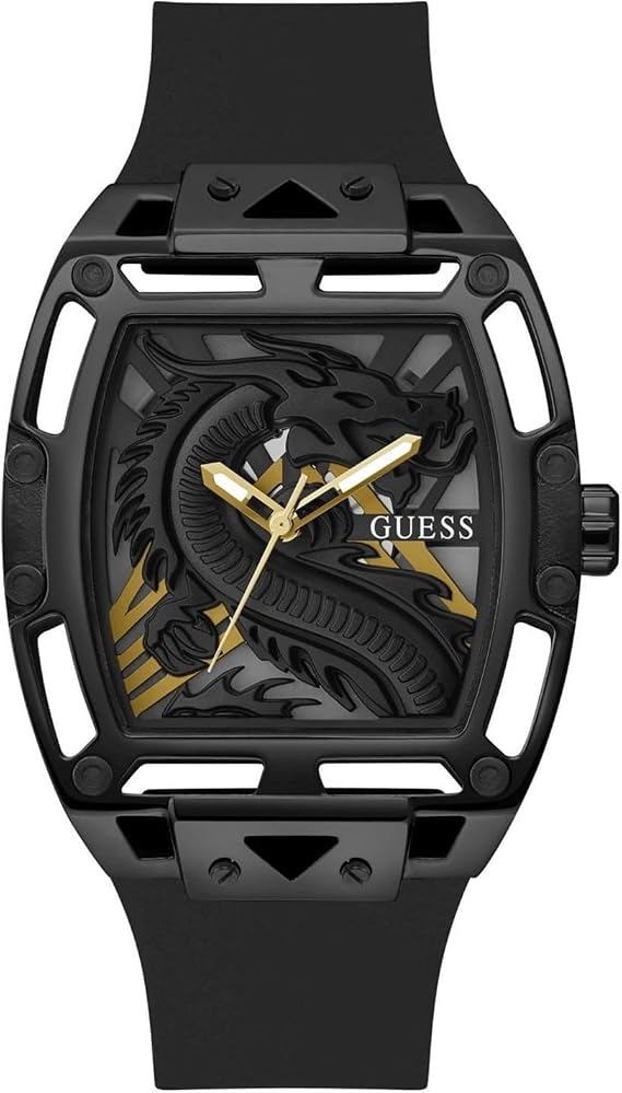 Guess Men's 44mm Black Strap Dial Case Watch