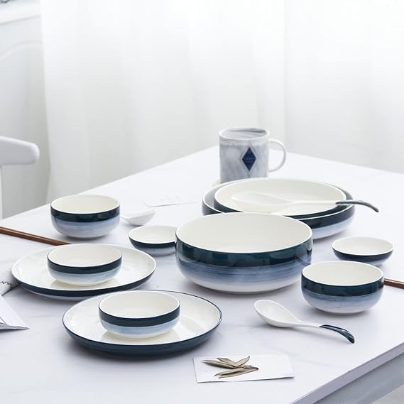20 Piece Dinnerware Set, Porcelain Round Dinnerware Collection- Tableware Combination Set, Stoneware Tableware, Dish Set Service for 6
