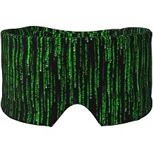 Green Number Binary Print Sleep Eye Mask with Earmuffs - Block Out Light Contoured Night Blindfold Eye Sleeping Mask with Ear Cover for Men Women Side Sleeper Night Gift