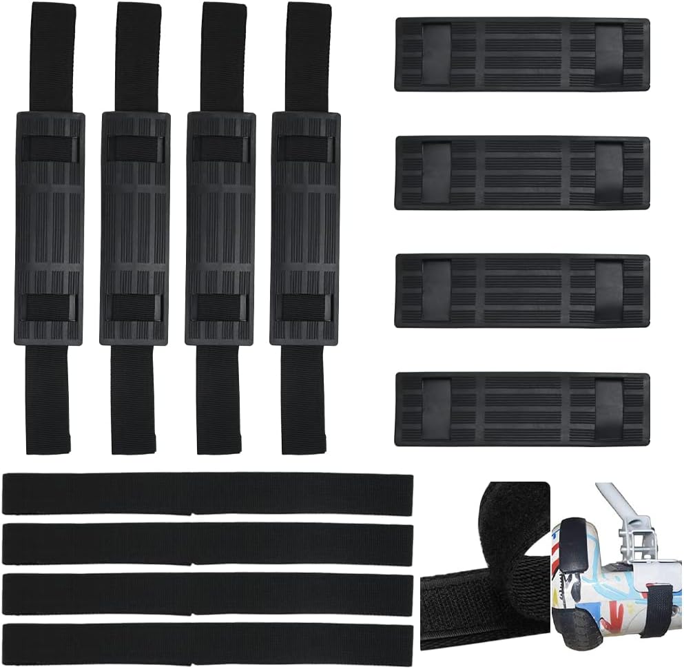 QUCUMER 8 Pcs Adjustable Hoverboard Straps, Hoverboard Cart Attachment Straps Go Cart Strap Protector Hook Loop Fastening Cable Replacement for Kart Accessories Self Balance Scooter