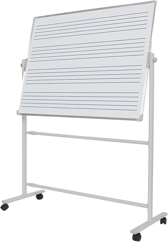 Mobile whiteboard Double Sided Mobile Music Staff Creation Teaching Dry Erase Board Angle Height Adjustable For Home School(Size:90X120CM)