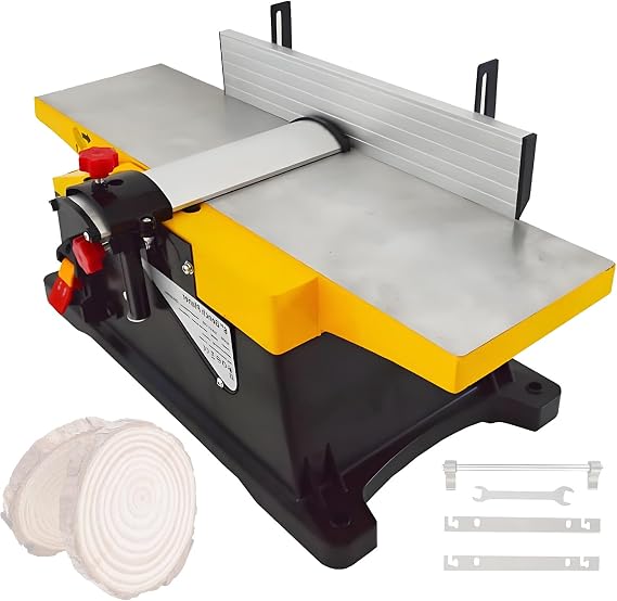 Benchtop Jointer,Benchtop Planer Thicknesser,Adjustable 0-3MM Cutting Depth,for Diy Production of Art Works Planer