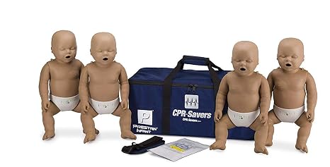 CPR Savers プレスタン プロフェッショナル 幼児 CPRトレーニングマネキン 2019 AHA フィードバックモニター付き ダークスキン 4パック PP-IM-400M-DS