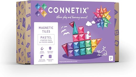 Connetix Pastel Starter Pack, 64 Pieces