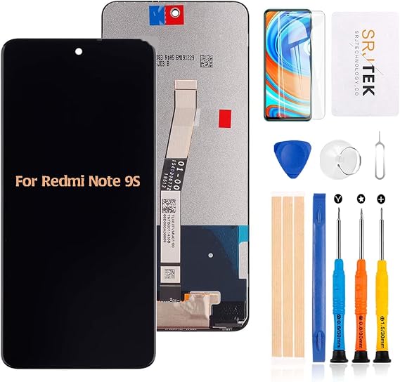For Xiaomi Redmi Note 9 Pro 4G LCD Panel 6.67"4G Version Black Touch Screen Digitizer LCD Screen Replacement Repair Kit with Repair Tool