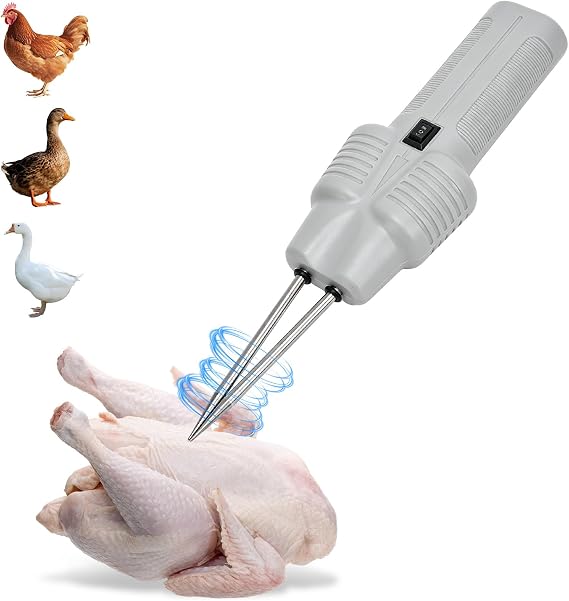 Handheld Poultry Plucker, 26cm/10.2in Electric Chicken Defeather with USB Cable Portable Electric Quick Poultry Plucker Machine for Goose Duck Chicken (Grey)