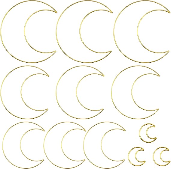12 Pcs Moon Dream Catcher Crescent Shape Hoop for DIY Craft Dream