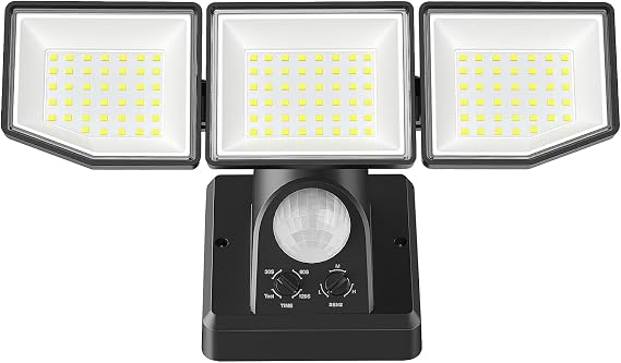 38W LED Security Lights with Motion Sensor, Super Bright 6000LM Outdoor Floodlight 270° Adjustable, IP65 Waterproof PIR Outside Light for Garden, Garage, Corridor, Terrace & Courtyard 220V [Energy Class D]
