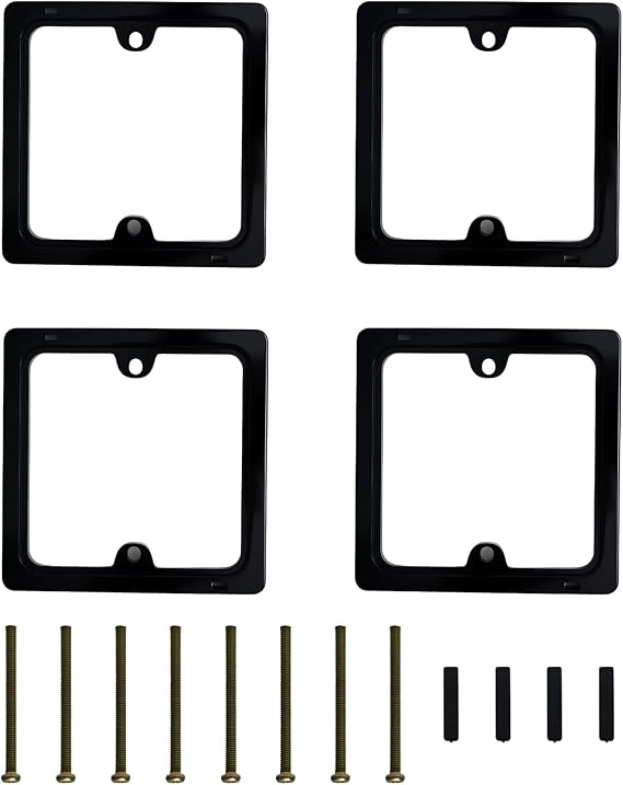 10mm Single Socket Spacer, Light Switch Spacer, Socket Surround for Shallow Back Boxes, Electrical Socket Spacer with Mounting Screws, Socket Spacer for Home Office Wall Installation, 4pcs