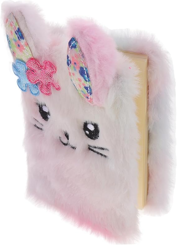 Cartoon Rabbit Diary Book Fluffy Note Book for Girls Cute Bunny Journal Portable Writing for Notes Planning and Daily Use 4.33 X 3.35 X 0.79 in