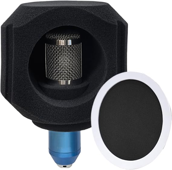Microphone Isolation Shield, Microphone Filter Reflection Reduction Shield, Reflection Filter For Recording Studios, Professional Portable Soundproof Cover, For Broadcasting