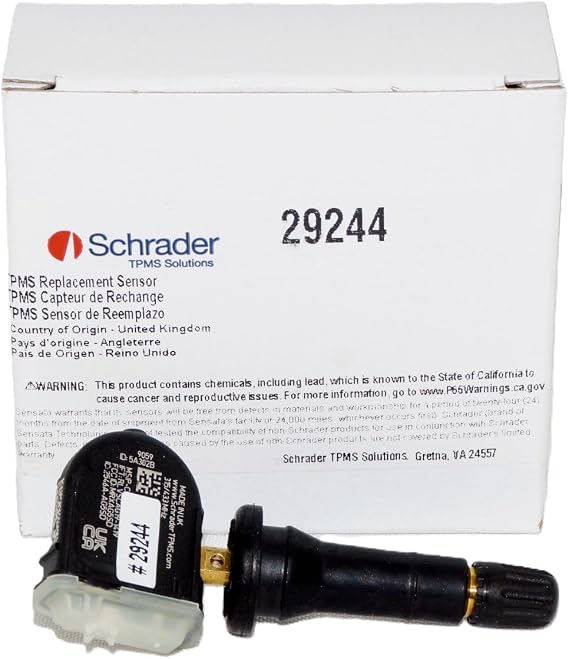 Schrader 29244 Rubber Snap-in fixed Angle 433MHz TPMS Sensor Compatible with Select Jeep and Alfa Romeo Vehicles (1 Sensor)